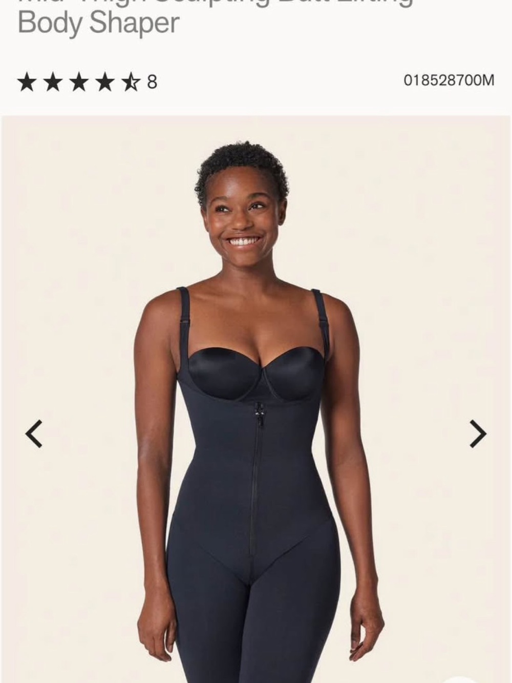 High-Waist Black Shapewear Bodysuit with Bust Support